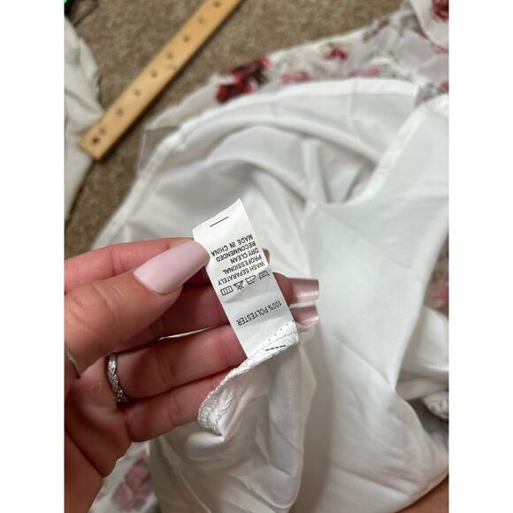 Lashbair V Neck Summer Dress A-line Print Ruffle Long Sleeve NEW floral SZ SM - Picture 7 of 9